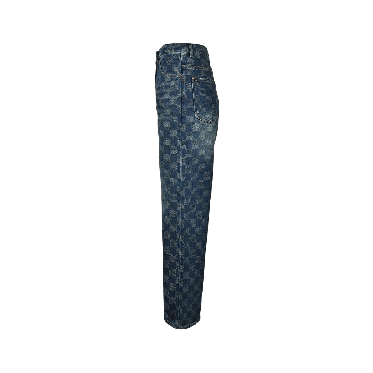 Louis Vuitton Damier checkerboard skateboard jeans