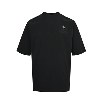 Chrome Hearts/Chrome Heart Leather Label Cross Hardware Hole Short Sleeves