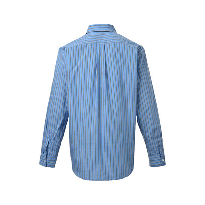 Dior show blue vertical striped long-sleeved shirt