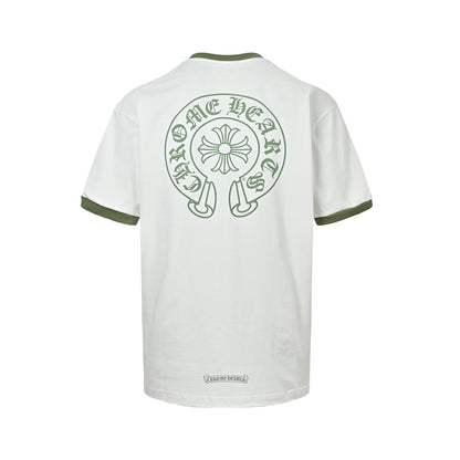 Chrome Hearts/Chrome Heart Contrast Color Splicing Short Sleeves