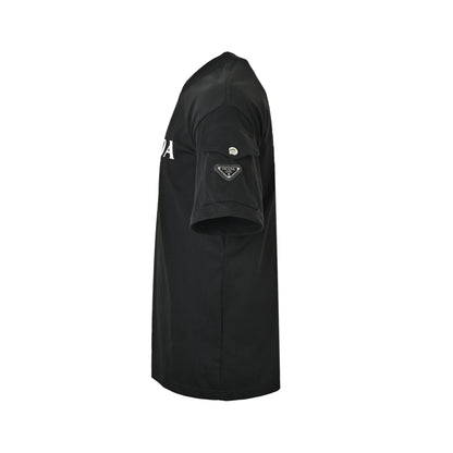 Prada laminated letter sleeve pocket triangle logo short sleeves