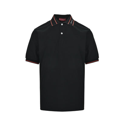 Gucci collar ribbed jacquard Polo short sleeves