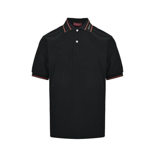 Gucci collar ribbed jacquard Polo short sleeves