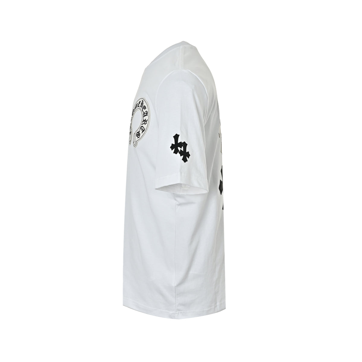 Chrome Hearts/Chrome Heart leather label horseshoe cross short sleeves