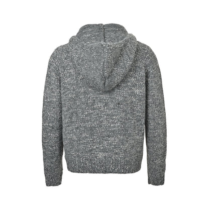 Miu Miu 25Fw patch logo embroidered zipper hooded sweater jacket