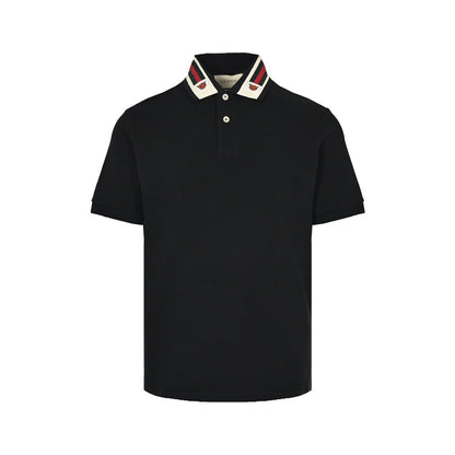 Gucci 22ss collar red and green webbing Polo short sleeves