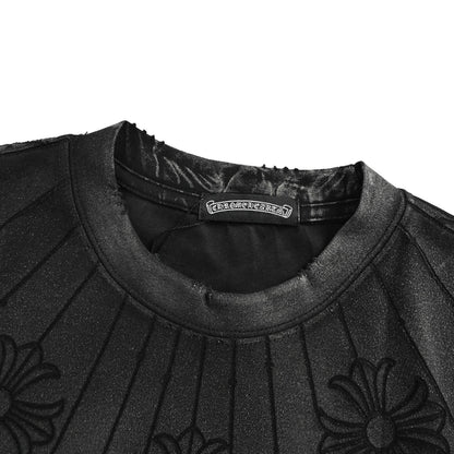 Chrome Hearts/Chrome Heart Cross Laser Destruction Washed Short Sleeves