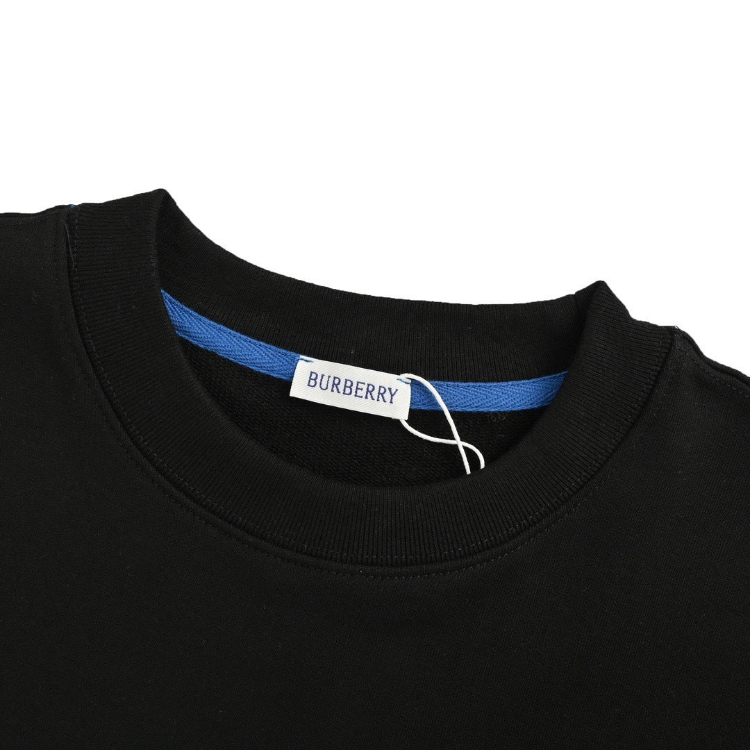 Burberry 24Fw blue embroidered war horse small label round neck sweatshirt
