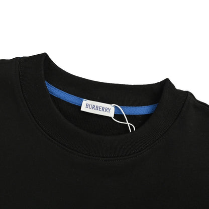 Burberry 24Fw blue embroidered war horse small label round neck sweatshirt