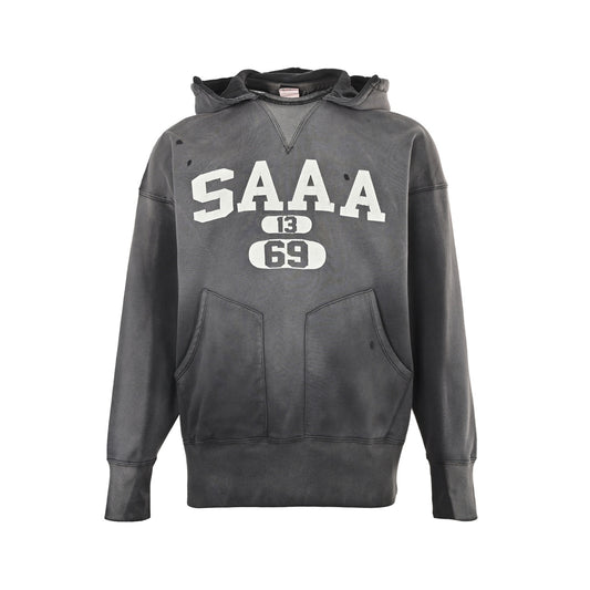SAINT MICHAEL 25Fw SAAA printed hooded sweatshirt