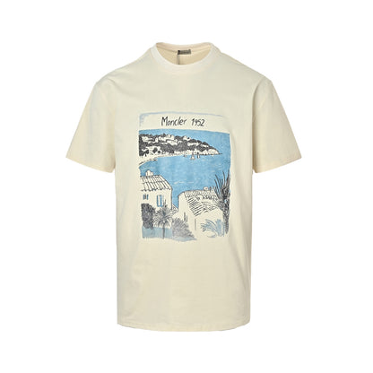 Moncler/Meng Mou 1952 Series Coastal Print Short Sleeves