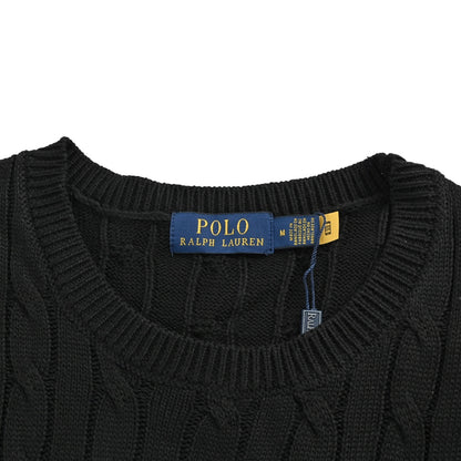 Ralph Lauren horse logo embroidered cable knit short sleeves