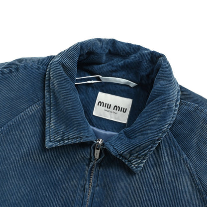 Miu Miu 25Fw washed distressed corduroy cotton jacket