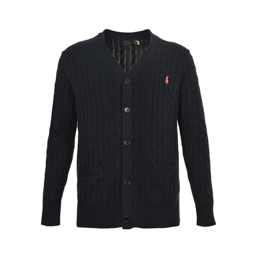 Ralph Lauren 25Fw embroidered pony logo cable knit sweater cardigan