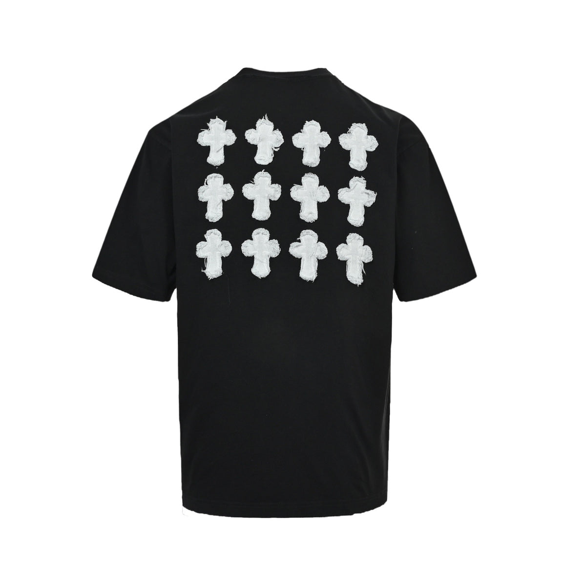 Chrome Hearts/Chrome Heart 26ss frayed washed patch embroidered short sleeves