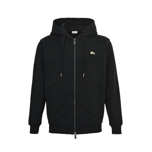 Burberry 25Fw back cross-stitch war horse embroidery zipper hooded sweatshirt jacket