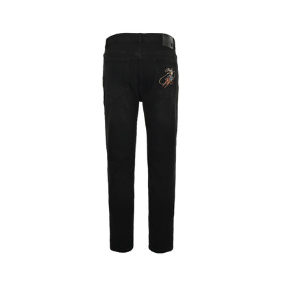 LouisVuitton/Louis Vuitton back pocket western denim embroidered jeans