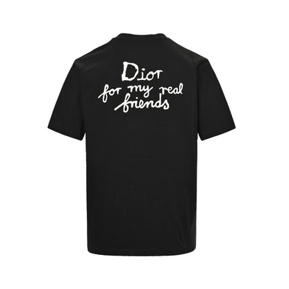 Dior 25ss front and back letter foam printed short sleeves
