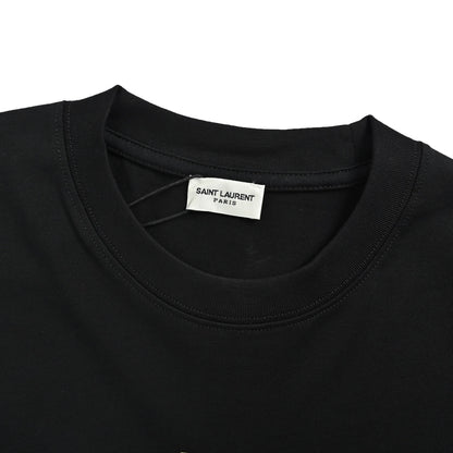 Saint Laurent hot stamping letter logo printed short sleeves