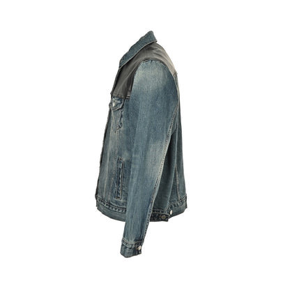 Prada 25Fw leather stitching denim jacket