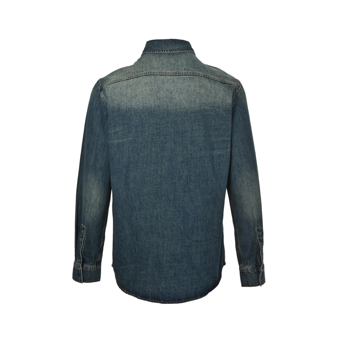 Gucci family crest embroidered denim shirt