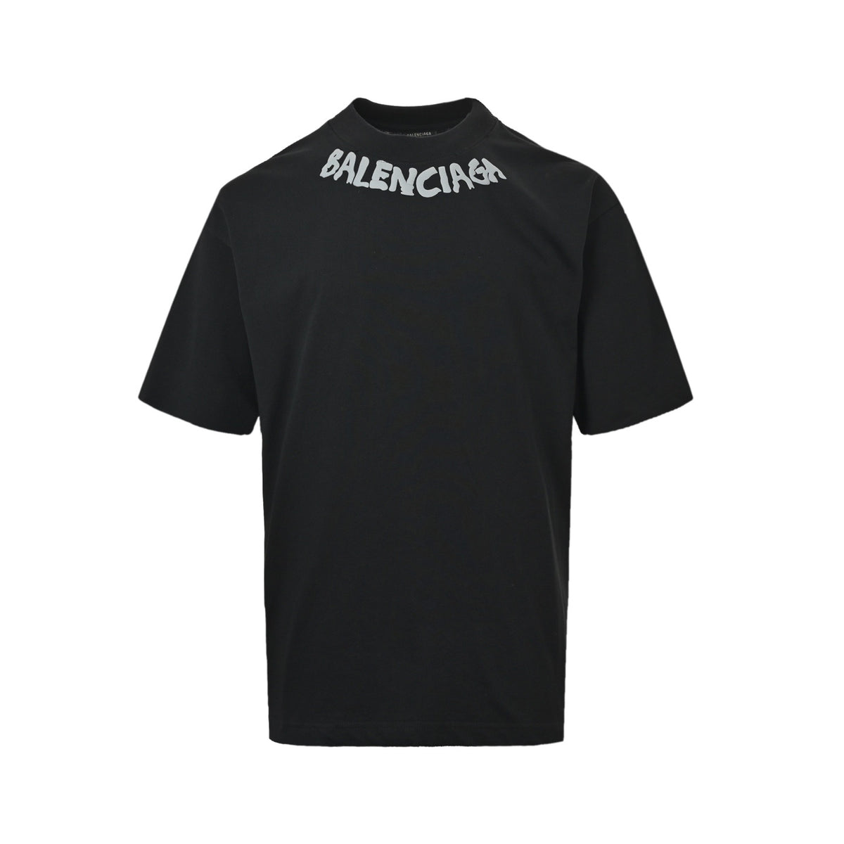 Balenciaga 26ss neckline letter foam printed short sleeves