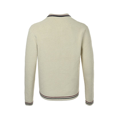 Miu Miu woolen zippered contrast knitted jacket