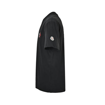 Moncler/muzzle 26ss short sleeves with three-color embroidery small logo on the chest