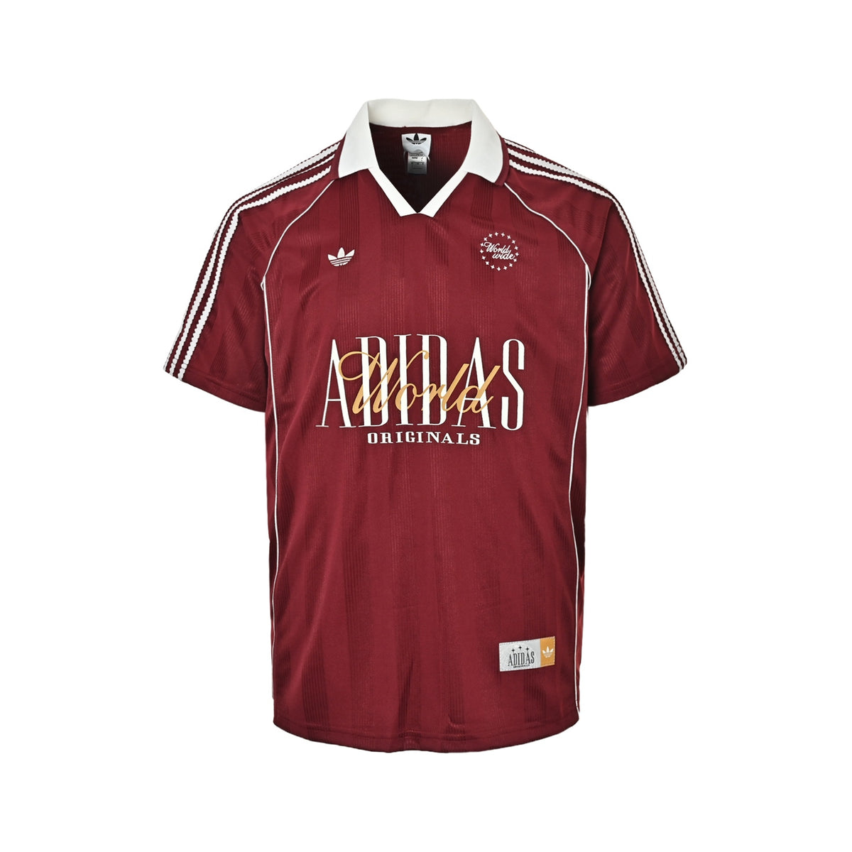 Adidas three-bar webbing striped retro lapel short sleeves