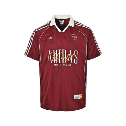 Adidas three-bar webbing striped retro lapel short sleeves