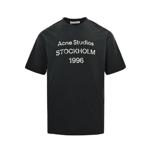 Acne Studios 1996 letter print distressed short sleeves