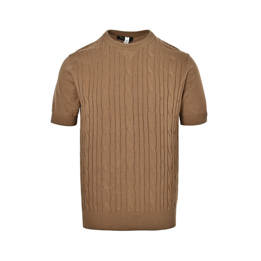 Loro Piana LP striped cable-knit short sleeves