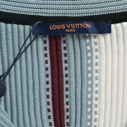 Louis Vuitton 25ss vertical striped knitted short-sleeved cardigan