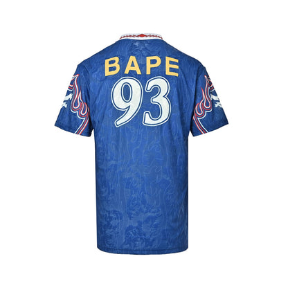 Adidas BAPE joint flame pattern Polo short sleeves