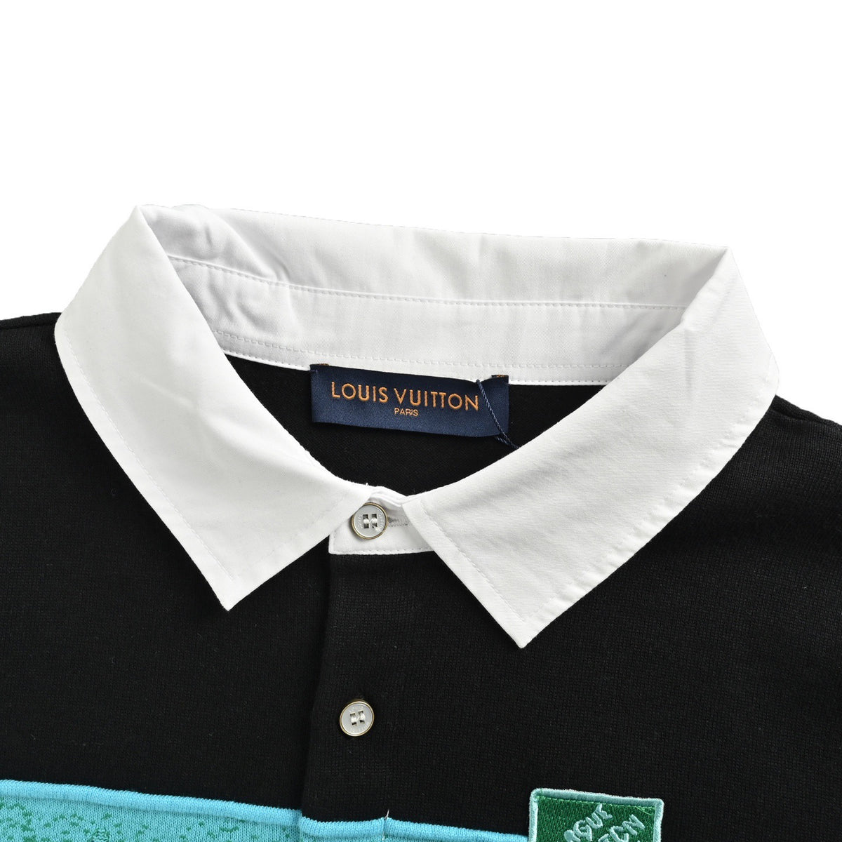 Louis Vuitton 25ss gradient old flower jacquard color block knitted Polo short sleeves