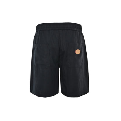 Louis Vuitton 26ss round badge cotton and linen shorts