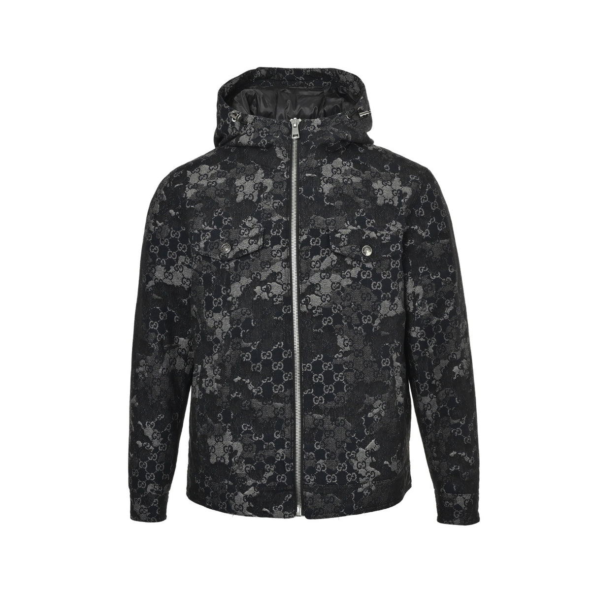 Gucci Double G splash ink hooded down jacket