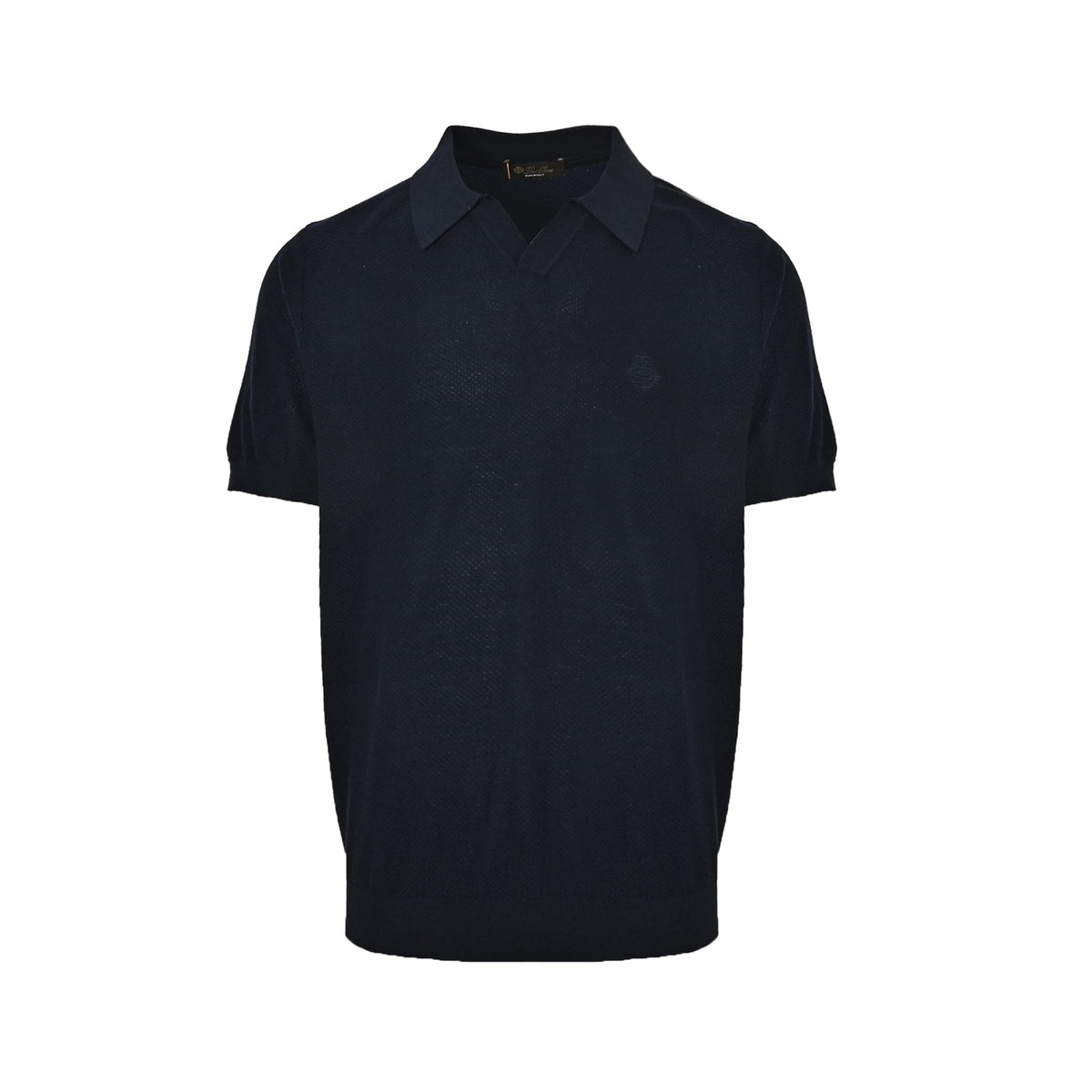 Loro Piana LP seagull collar ribbed knit polo short sleeves