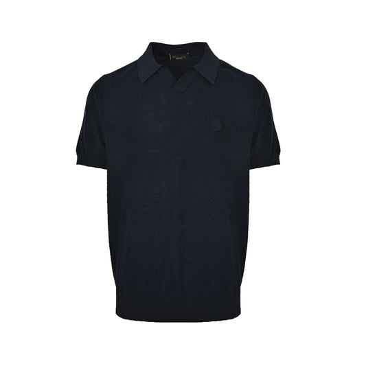 Loro Piana LP seagull collar ribbed knit polo short sleeves