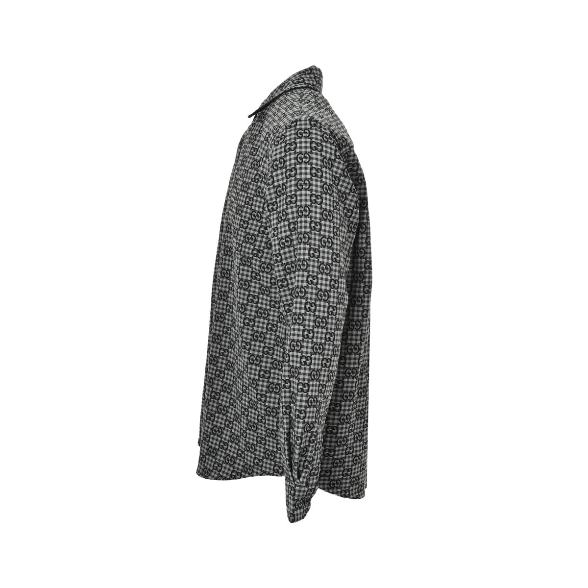 Gucci all-over jacquard plaid long-sleeved shirt