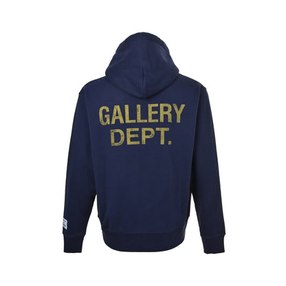 GALLERY DEPT blue and purple English letter graffiti painted hooded sweatshirt