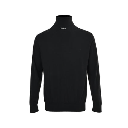 Prada collared jacquard turtleneck sweater