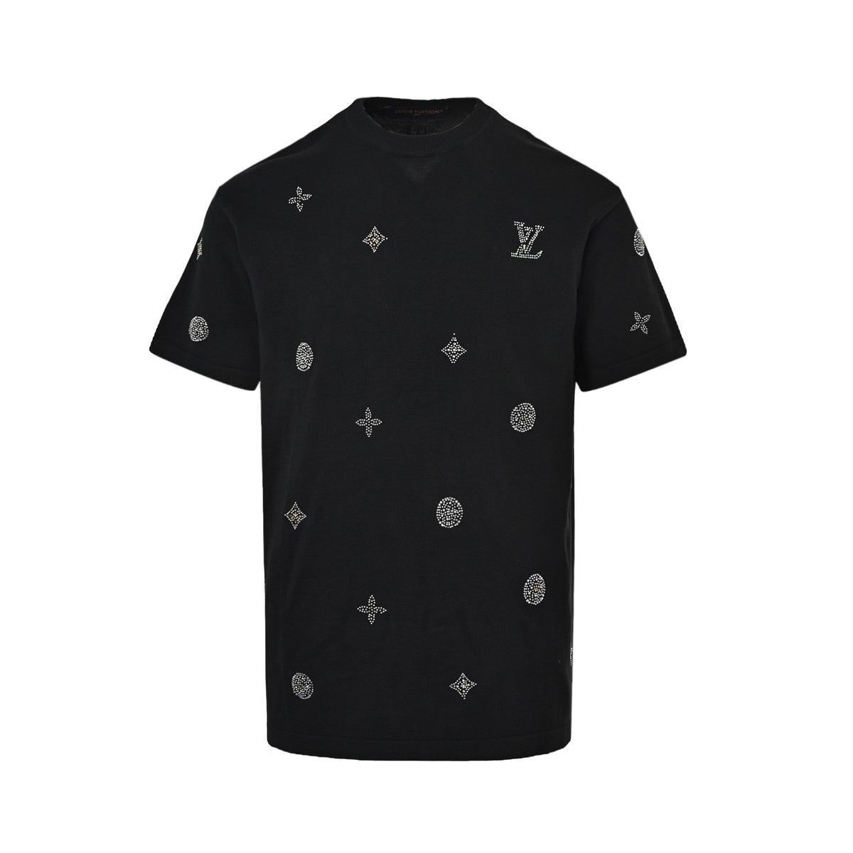 Louis Vuitton 26ss presbyopia hot diamond knitted short sleeves