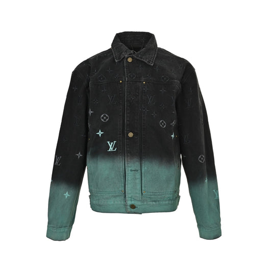 Louis Vuitton 24Fw all-over embroidered old flower gradient washed suit denim jacket