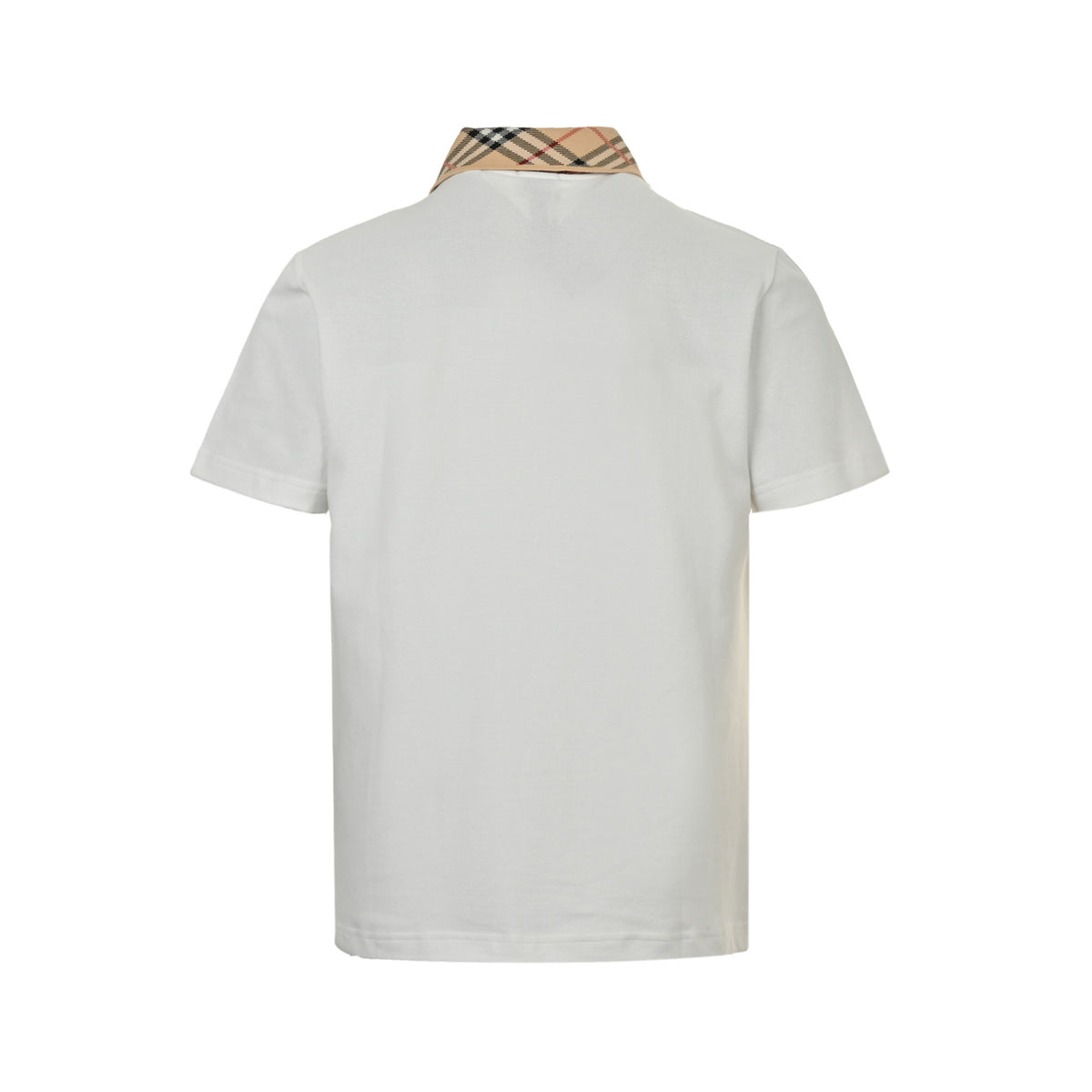 Burberry 25ss leather logo plaid collar Polo short sleeves