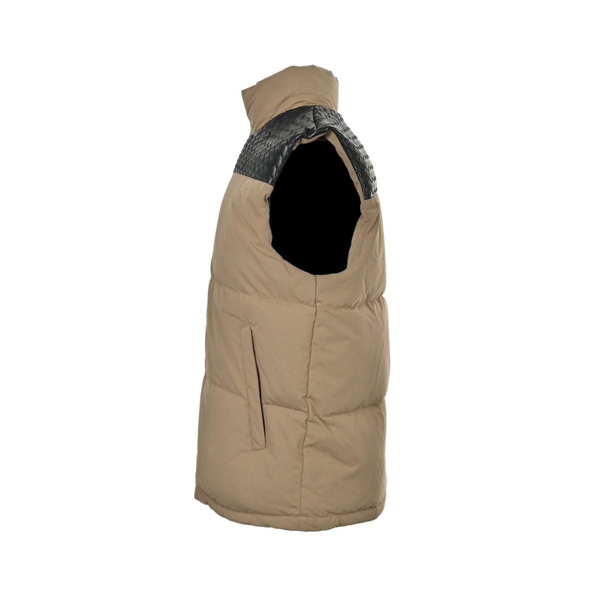 BOTTEGA VENETA BV sheepskin woven shoulder splicing down vest
