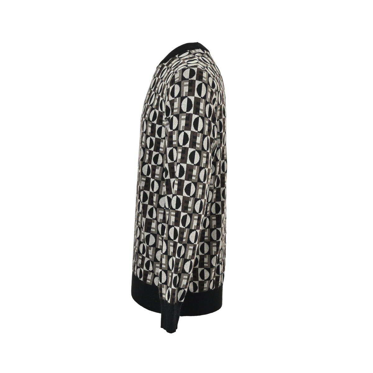 Fendi OPTICA full round label jacquard knitted sweater