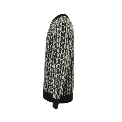 Fendi OPTICA full round label jacquard knitted sweater