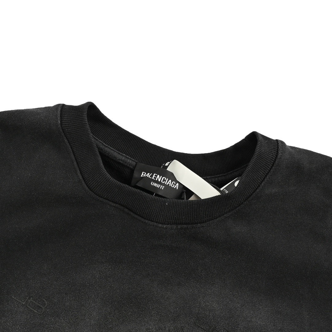 Balenciaga/Balanciaga Gradient washed barrage printed round neck sweatshirt