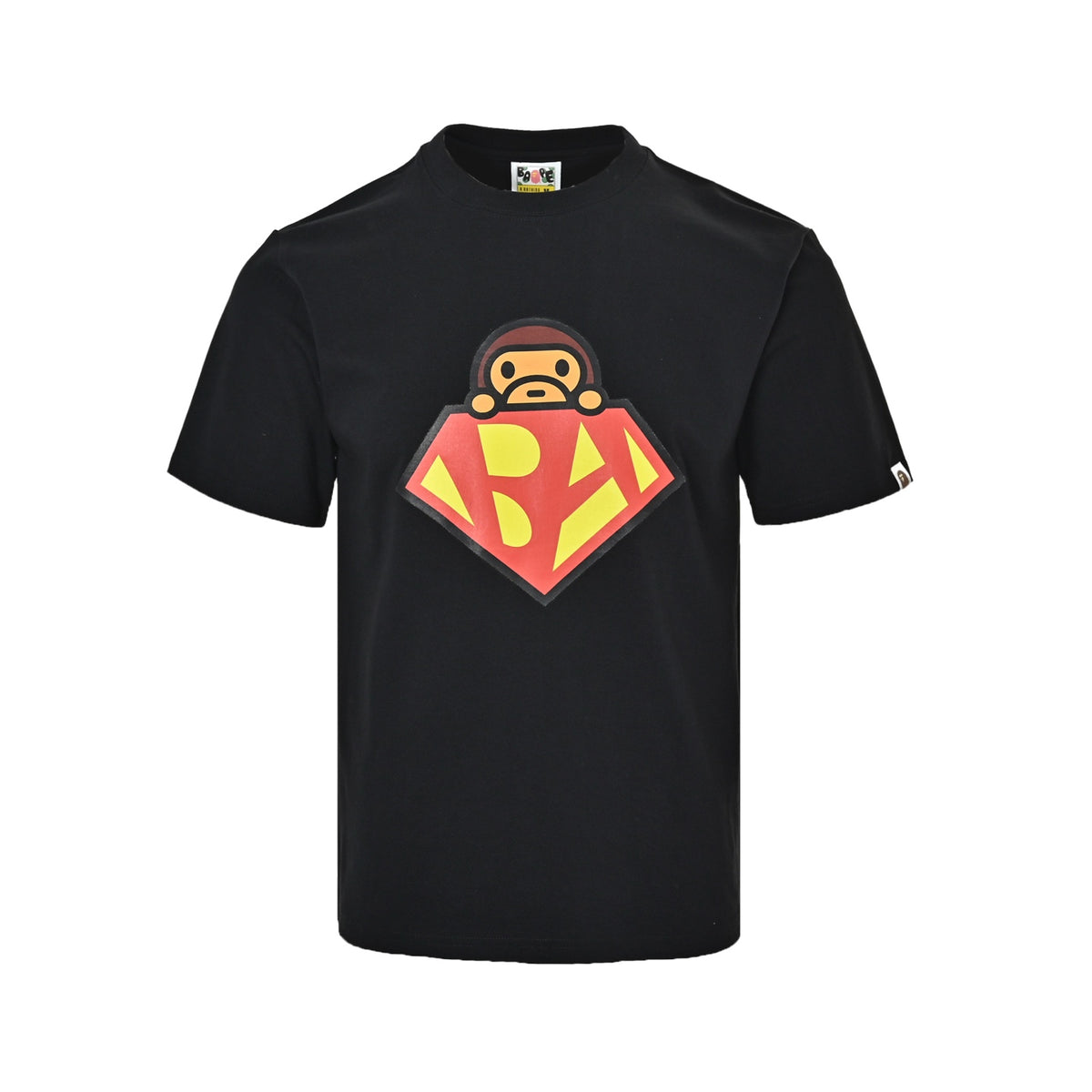 Bape little monkey diamond logo printed short sleeves